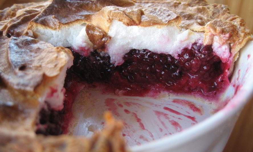 Рецепт слоеного мини-тарта с ежевикой и шапкой из запеченного белкового крема