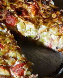 Тарт из порея и овечьего сыра