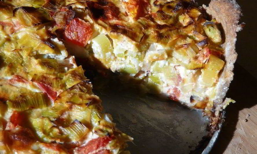 Рецепт тарта из порея и овечьего сыра