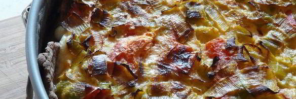 тарт из порея и овечьего сыра