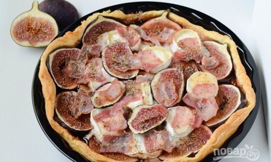 Рецепт тарта с беконом и инжиром