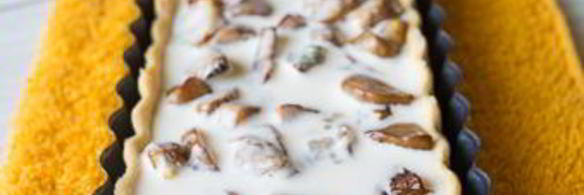 тарт с белыми грибами и луком-пореем