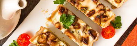 тарт с белыми грибами и луком-пореем