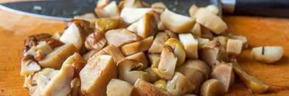 тарт с белыми грибами и луком-пореем