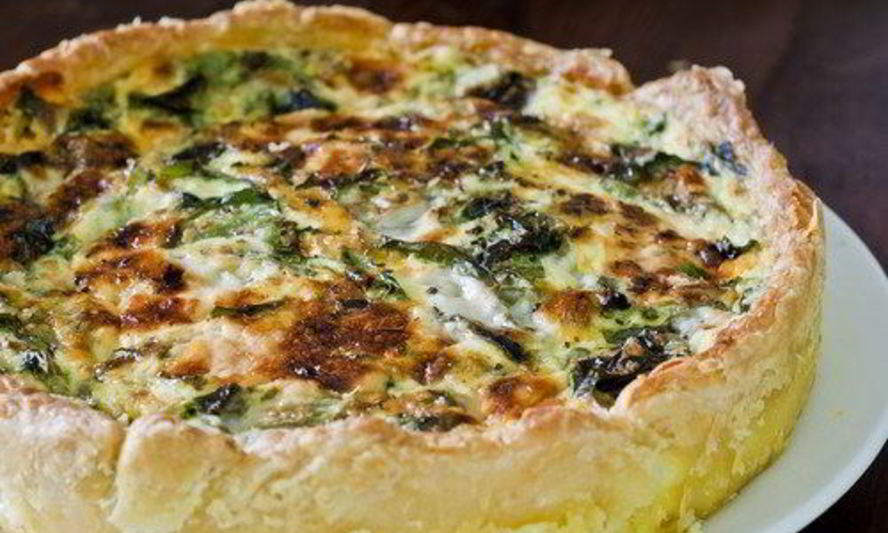 Рецепт тарта с черемшой, беконом и рикоттой