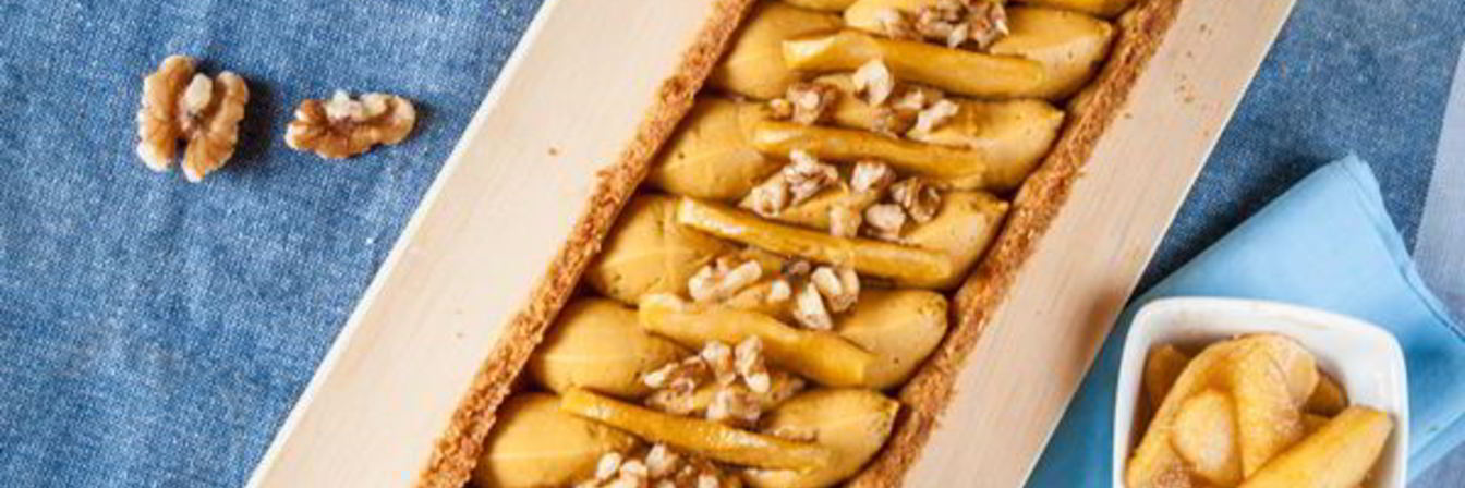 Тарт с карамельным кремом и яблоками