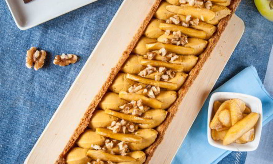 Рецепт тарта с карамельным кремом и яблоками