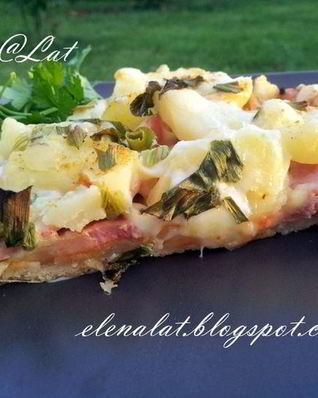 Тарт с картофелем и сардельками Быстрый ужин