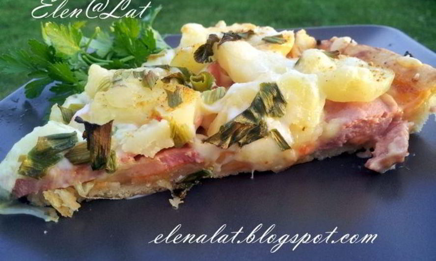 Рецепт тарта с картофелем и сардельками быстрый ужин