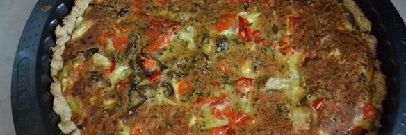 тарт с курицей, грибами и сладким перцем