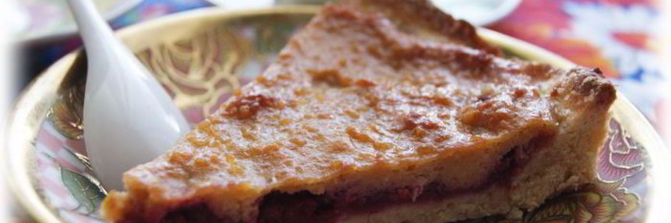 Тарт с малиной и заварным медовым кремом