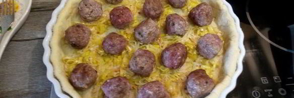 тарт с мясными фрикадельками