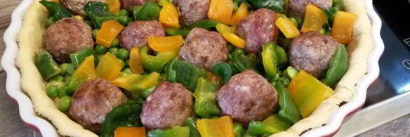 тарт с мясными фрикадельками