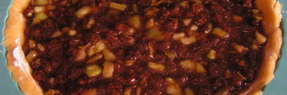 тарт с ревенем и земляничным вареньем