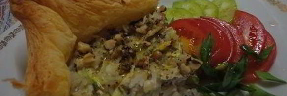 тарт с цукини, рисом и орехами