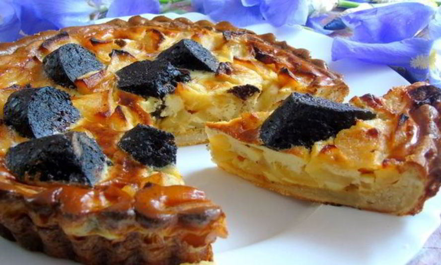 Рецепт тарта с яблоками и boudin noir