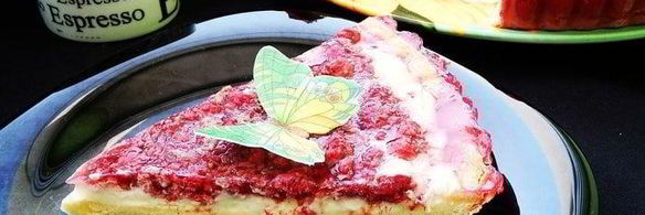 тарт с заварным кремом и малиновым желе