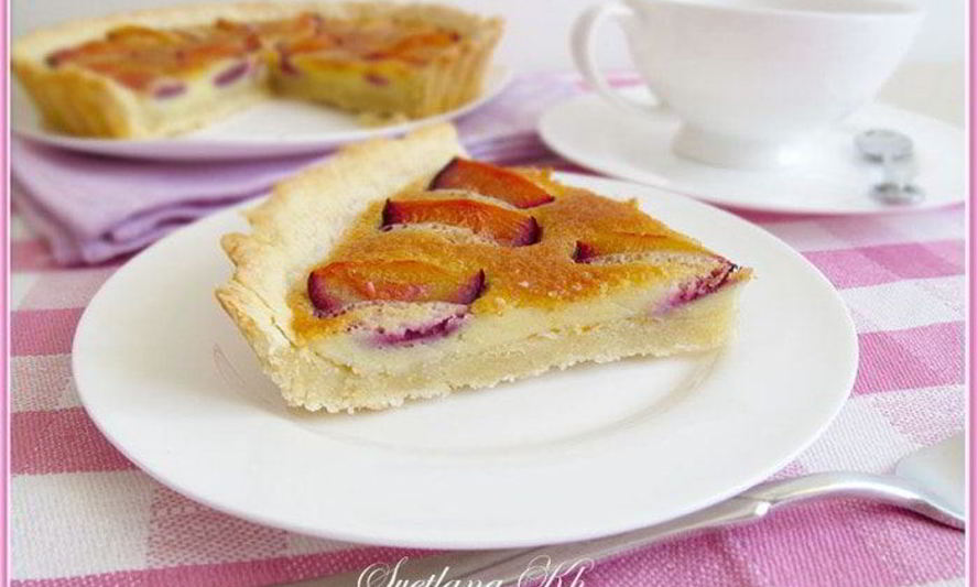 Рецепт тарта со сливами и марципановой заливкой