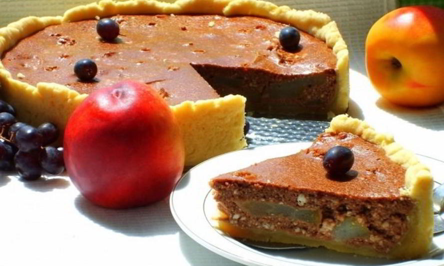 Рецепт тарта творожного груши в шоколаде