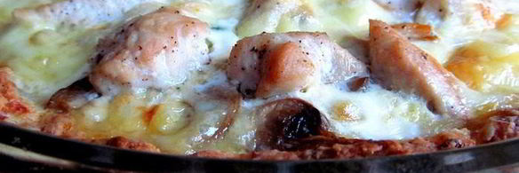 тарт взлетная полоса со шпинатом, курицей и грибами