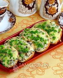 Тартинки с грибами и творогом