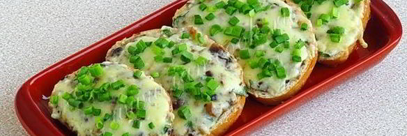 тартинки с грибами и творогом