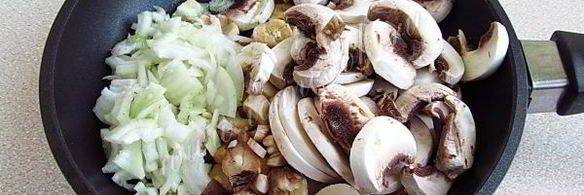 тартинки с грибами и творогом