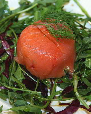 Закуска из семги с рисом