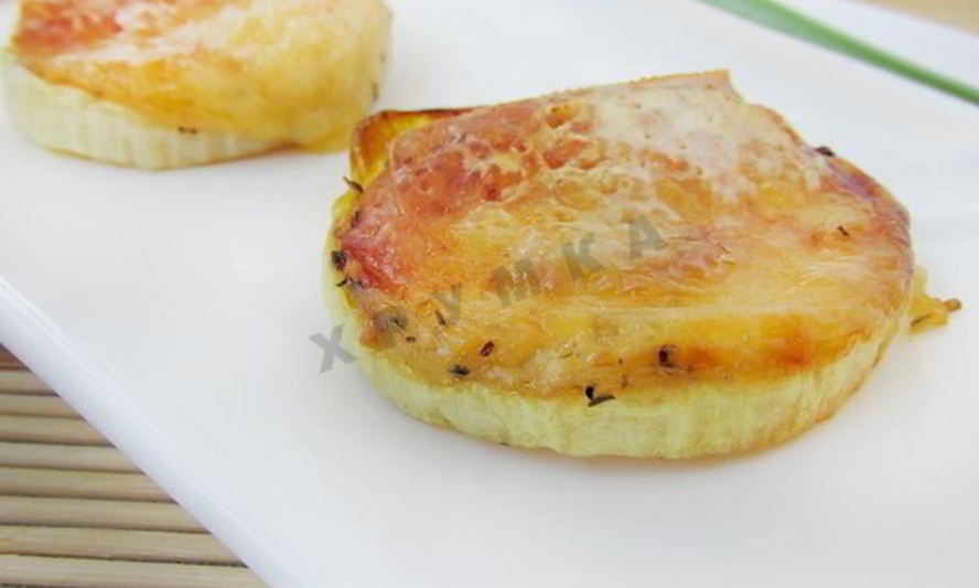 Рецепт закуски из запеченного лука с сыром