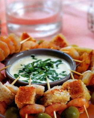 Закуска с пряными креветками