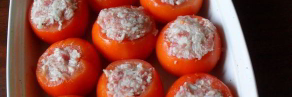 запеченные фаршированные помидоры