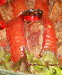 Запеченные помидоры с мясом