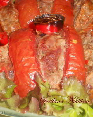 Запеченные помидоры с мясом