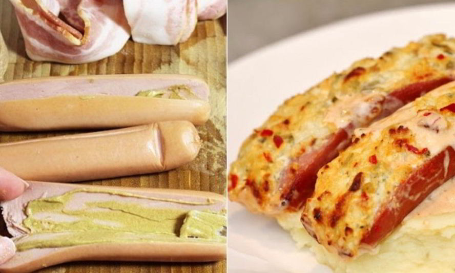 Рецепт запеченных в духовке сосиски